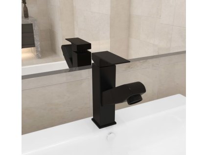 Umyvadlová baterie s vytahovací sprškou 157 x 172 mm [149076] (Barva Černá)