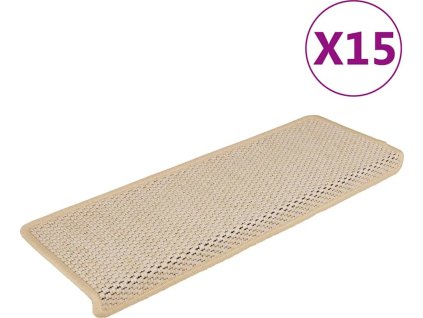 Samolepící nášlapy na schody vzhled sisal 15 ks [326893] (Barva Berber)