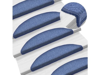 Kobercové nášlapy na schody 15 ks 56 x 17 x 3 cm [133883] (Barva Modrá)