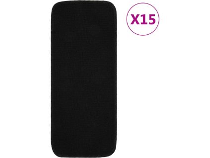 Protiskluzové nášlapy na schody 15 ks 60x25 cm obdélníkové [340392] (Barva Černá)
