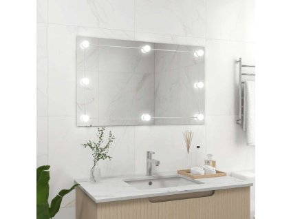 Nástěnné zrcadlo bez rámu s LED osvětlením obdélníkové sklo [3078645]