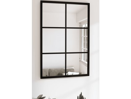 Nástěnné zrcadlo černé 60 x 40 cm kov [342205]