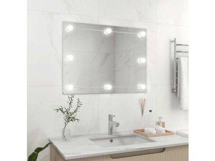 Nástěnné zrcadlo bez rámu s LED osvětlením obdélníkové sklo [3078644]