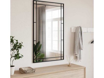 Nástěnné zrcadlo černé 60 x 100 cm obdélník železo [358631]