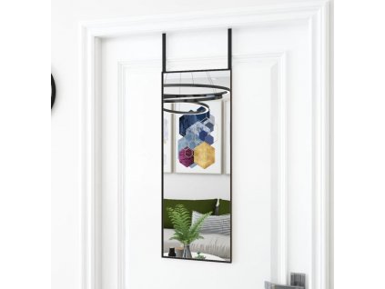 Zrcadlo na dveře 30 x 80 cm sklo a hliník [327404]