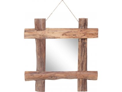 Zrcadlo z polínek 50 x 50 cm masivní recyklované dřevo [283933]