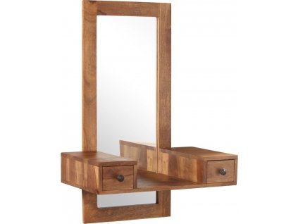Kosmetické zrcadlo se 2 zásuvkami masivní sheeshamové dřevo [246264]