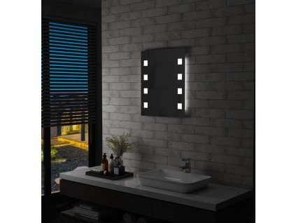 Koupelnové nástěnné zrcadlo s LED osvětlením 50 x 60 cm [144699]