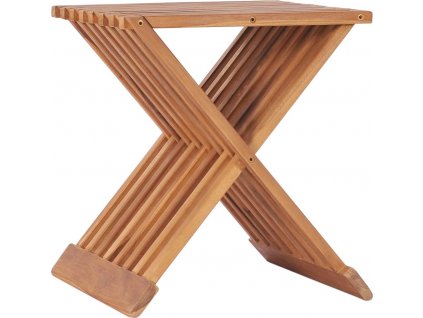 Skládací stolička 40 x 32 x 45 cm masivní teakové dřevo [48992]