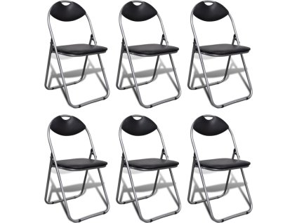 Skládací jídelní židle 6 ks černé umělá kůže [241494]
