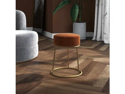 Kulatá stolička samet [340259] (Barva Hnědá)