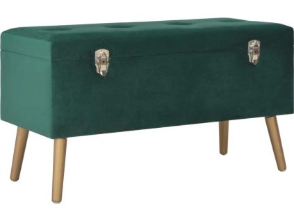 Lavice s úložným prostorem 80 cm samet [329929] (Barva Zelená)