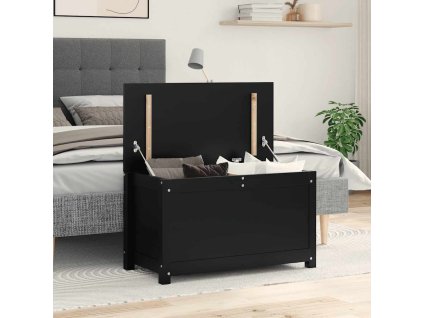 Úložný box 80 x 40 x 45,5 cm masivní borové dřevo [823538] (Barva Černá)