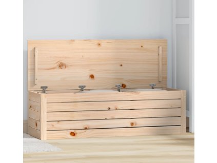 Úložný box 109x36,5x33 cm masivní borové dřevo [823628] (Barva Černá)