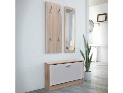 Sada nábytku do předsíně 3 v 1 kompozitní dřevo [241246] (Barva Dub)