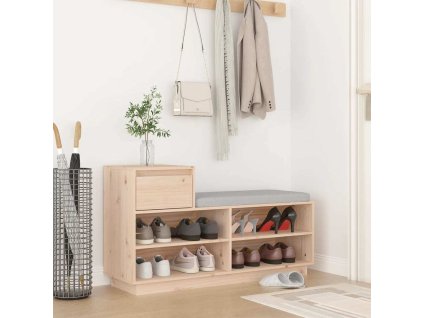 Botník 110 x 34 x 61 cm masivní borové dřevo [814451] (Barva Šedá)