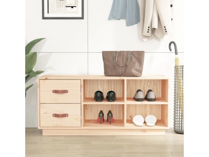 Lavice s botníkem 100 x 34 x 45 cm masivní borové dřevo [820177] (Barva Přírodní)