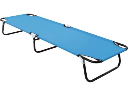 Skládací opalovací lehátko ocel [310348] (Barva tyrkysově modrá)