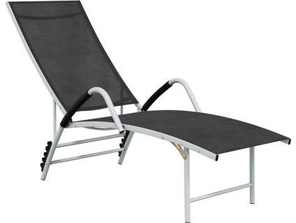 Zahradní lehátko textilen a hliník [310521] (Barva Černá)