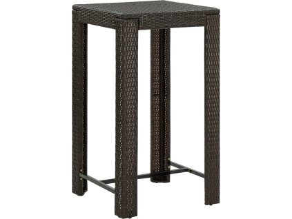 Zahradní barový stůl 60,5 x 60,5 x 110,5 cm polyratan [45870] (Barva Hnědá)