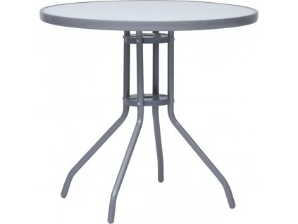 Zahradní stolek 80 cm ocel a sklo [312215]