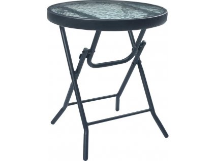Bistro stolek černý 40 x 46 cm ocel a sklo [47926]