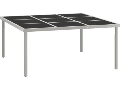 Zahradní stůl 170 x 170 x 74,5 cm ocel a sklo [313084] (Barva Černá a šedá)