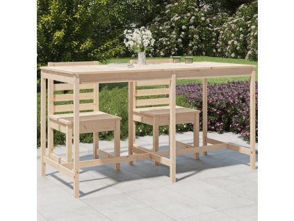 Zahradní stůl bílý 203,5 x 90 x 110 cm masivní borové dřevo [824102]