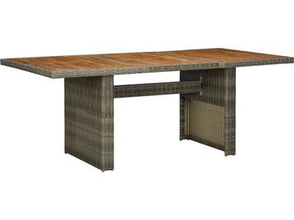 Zahradní stůl polyratan a masivní akáciové dřevo [313314] (Barva Hnědá)