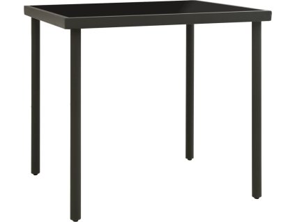 Venkovní jídelní stůl 80 x 80 x 72 cm sklo a ocel [313092] (Barva Antracitová)
