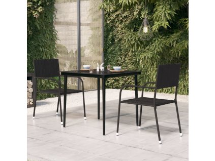 Zahradní jídelní stůl černý 80 x 80 x 74 cm ocel a sklo [318749]