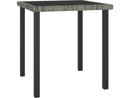 Zahradní jídelní stůl 70 x 70 x 73 cm polyratan [315117] (Barva Šedá)