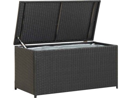 Zahradní úložný box z polyratanu 100 x 50 x 50 cm [46471] (Barva Černá)