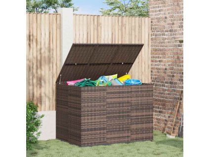 Zahradní úložný box PE ratan 145 x 100 x 103 cm [317230] (Barva Hnědá)