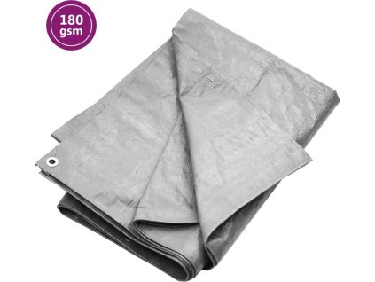 Plachta 180 g/m² 3 x 5 m HDPE [151484] (Barva Šedá)