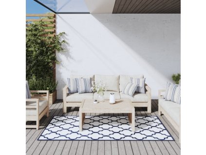 Venkovní koberec a bílý 100 x 200 cm oboustranný [364802]