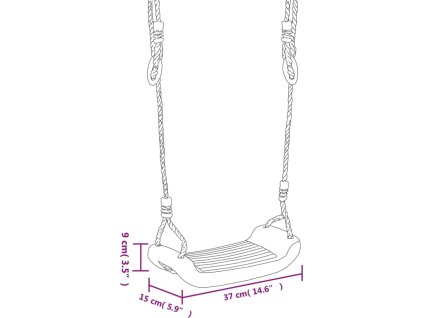 Houpačkový sedák s provazovým žebříkem modrý polyethylen [91697]