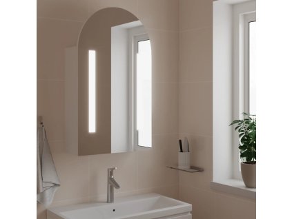Koupelnová zrcadlová skříňka s LED klenutá 42 x 13 x 70 cm [357975]