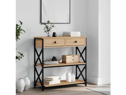 Konzolový stolek 75 x 28 x 75 cm kompozitní dřevo [834199] (Barva Hnědý dub)