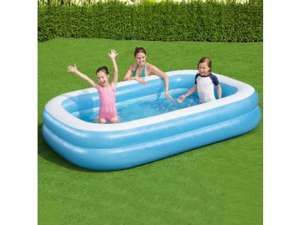 Rodinný obdélníkový nafukovací bazén 262x175x51cm modrý a bílý [3202495]