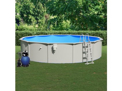 Bazén s pískovým filtračním čerpadlem a žebříkem 550 x 120 cm [3098054]