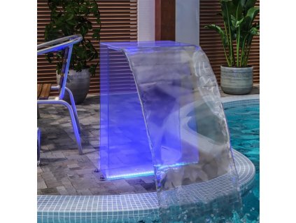 Bazénová fontána s RGB LED osvětlením a konektory akryl 51 cm [3094809]