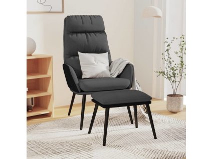 Relaxační křeslo se stoličkou textil a umělá kůže [3097507]