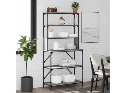 Kuchyňský regál 6patrový 90x40x180 cm kompozitní dřevo [834223] (Barva Šedá sonoma)