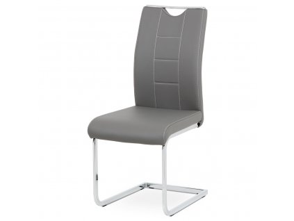 Jídelní židle NADIA, chrom/šedá koženka