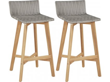 Barové židle 2 ks masivní akáciové dřevo [44229]