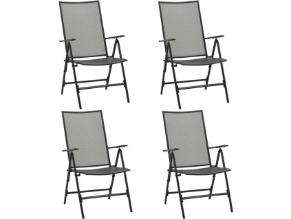 Skládací židle se síťovinou 4 ks ocel [310153] (Barva Antracitová)