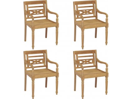 Židle Batavia 4 ks masivní teakové dřevo [3073292]