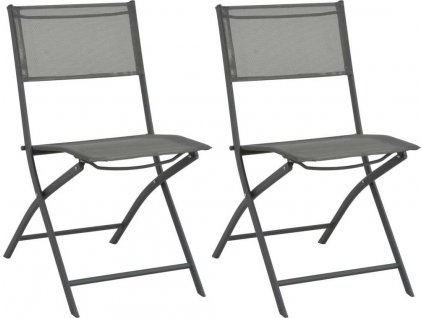 Skládací venkovní židle 2 ks ocel a textilen [44710]