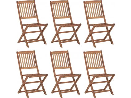 Skládací venkovní židle 6 ks masivní akáciové dřevo [3074938]